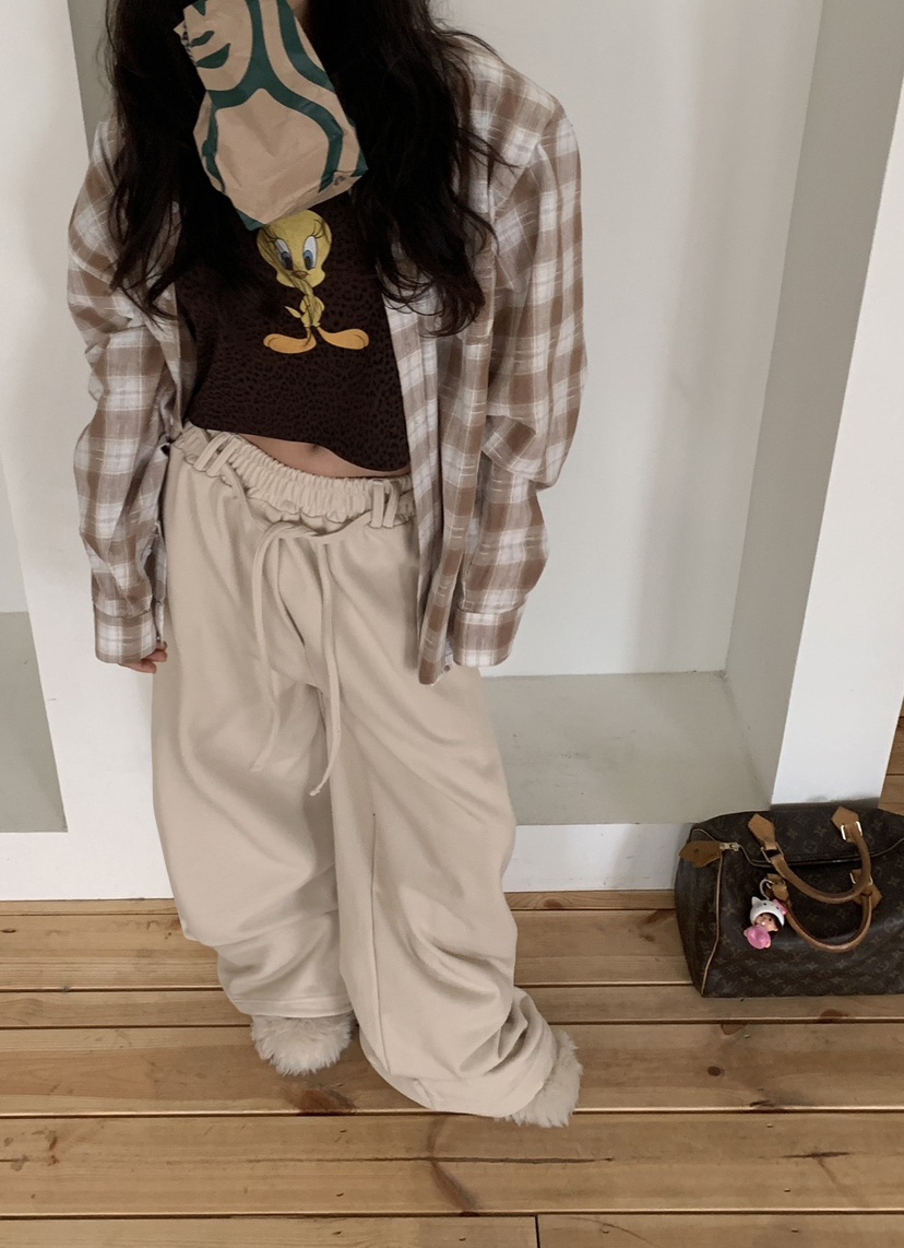 OURWAVE/OUR ROOM韓國代購女裝新款推薦休閑褲含腰繩腰帶Our Wave/Our Room休閑褲