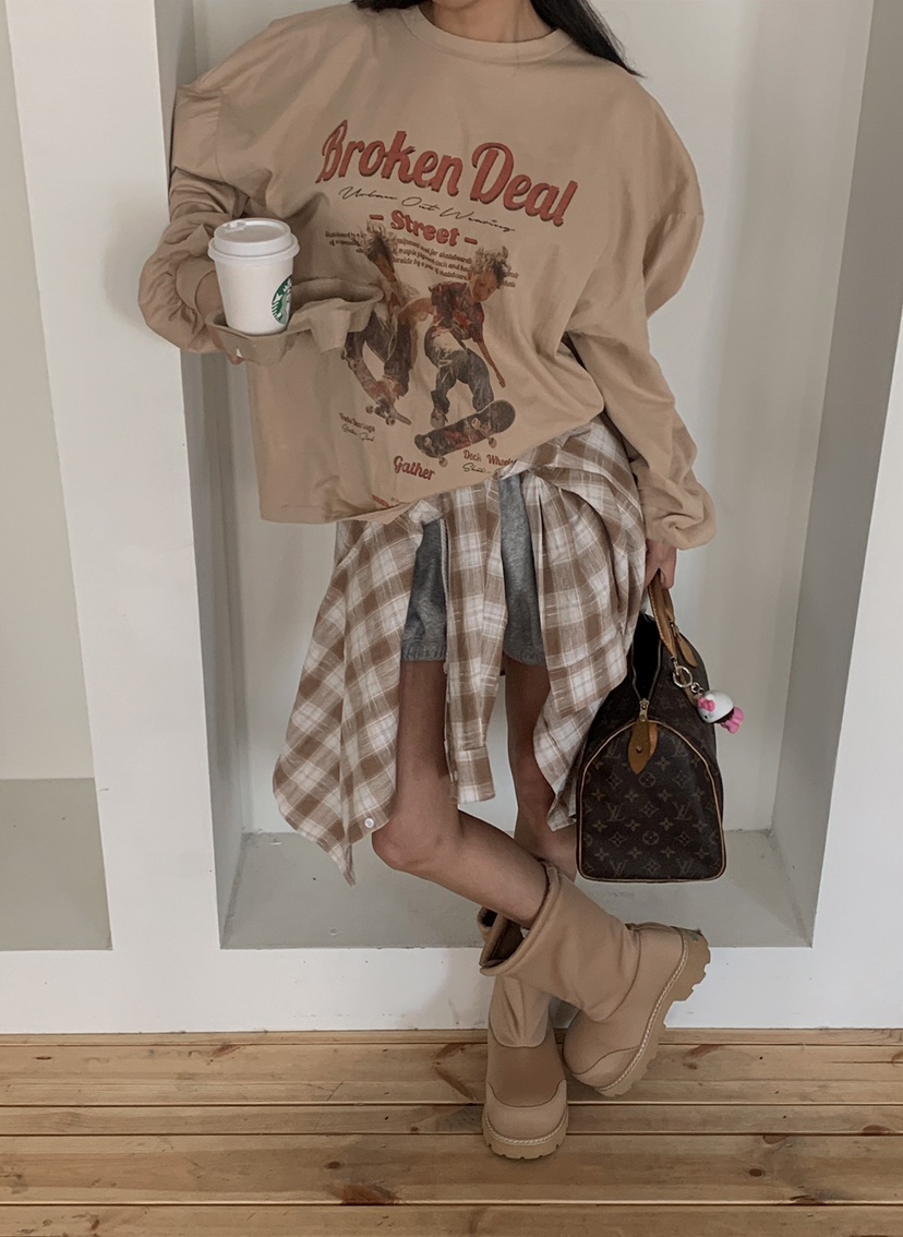 OURWAVE/OUR ROOM東大門實拍女士新品時尚職業真品長袖T恤Our Wave/Our Room長袖T恤