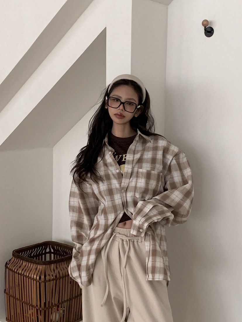 OURWAVE/OUR ROOM東大門代購女裝新品推薦襯衫蕾絲衫格子Our Wave/Our Room襯衫/蕾絲衫