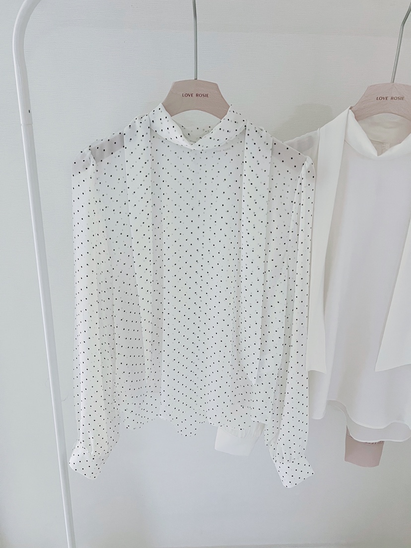 LOVE ROSIE東大門實拍女士新款推薦休閑襯衫蕾絲衫系帶高領LOVE ROSIE襯衫/蕾絲衫