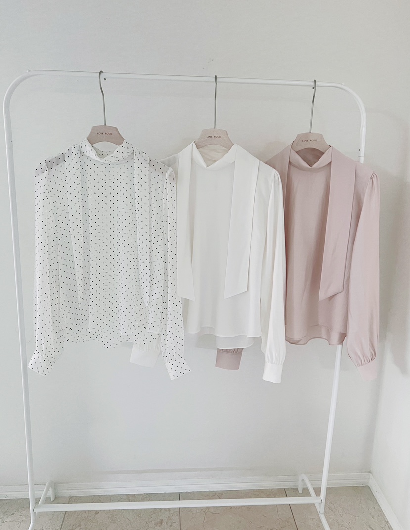 LOVE ROSIE東大門實拍女士新款推薦休閑襯衫蕾絲衫系帶高領LOVE ROSIE襯衫/蕾絲衫