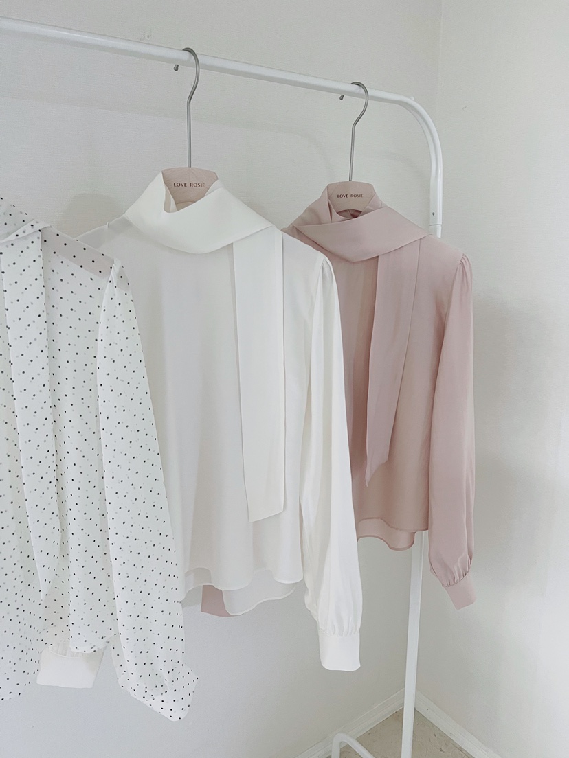 LOVE ROSIE東大門實拍女士新款推薦休閑襯衫蕾絲衫系帶高領LOVE ROSIE襯衫/蕾絲衫