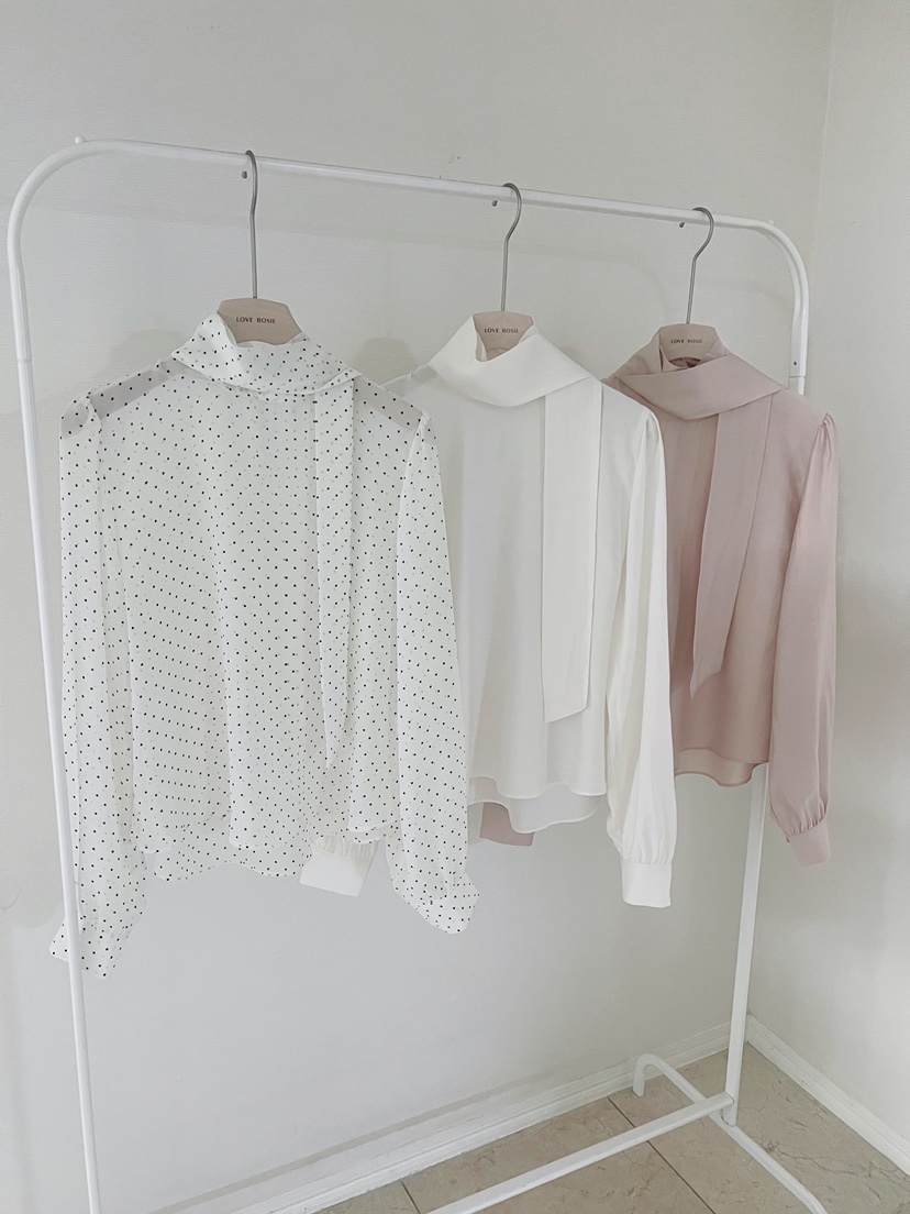 LOVE ROSIE東大門實拍女士新款推薦休閑襯衫蕾絲衫系帶高領LOVE ROSIE襯衫/蕾絲衫