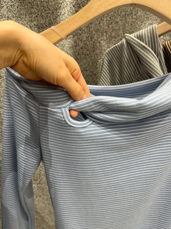 UNA/THE MAY東大門實拍女裝新品職業時尚推薦長袖T恤露肩THEMAY/UNA長袖T恤