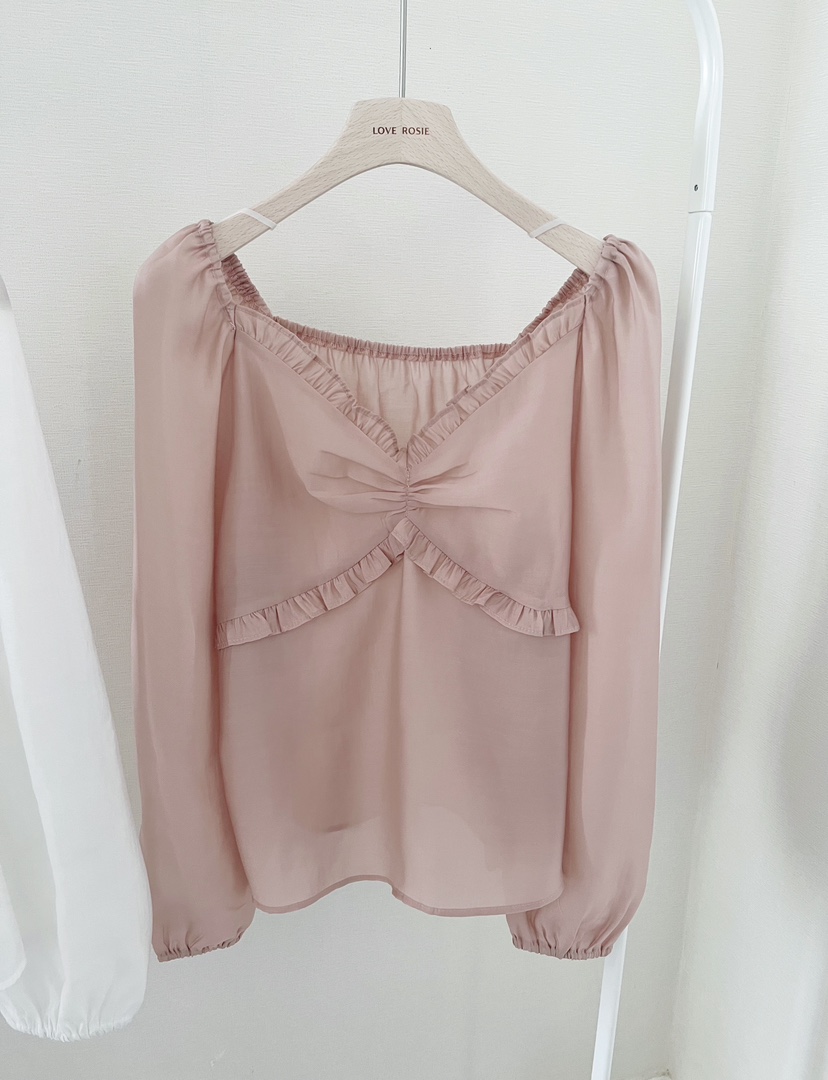 LOVE ROSIE東大門直郵女士新款真品襯衫蕾絲衫泡泡袖荷葉邊LOVE ROSIE襯衫/蕾絲衫