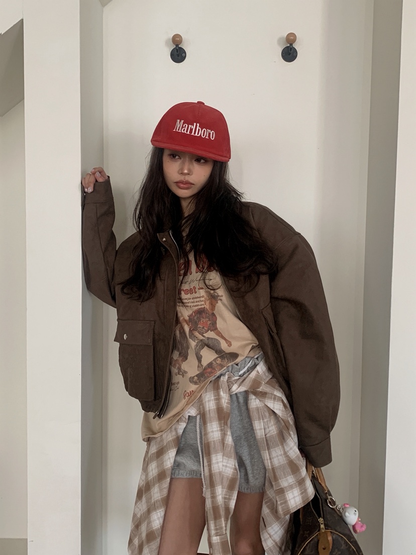 OURWAVE/OUR ROOM韓國直郵女士新品真品人氣休閑夾克麂皮Our Wave/Our Room夾克