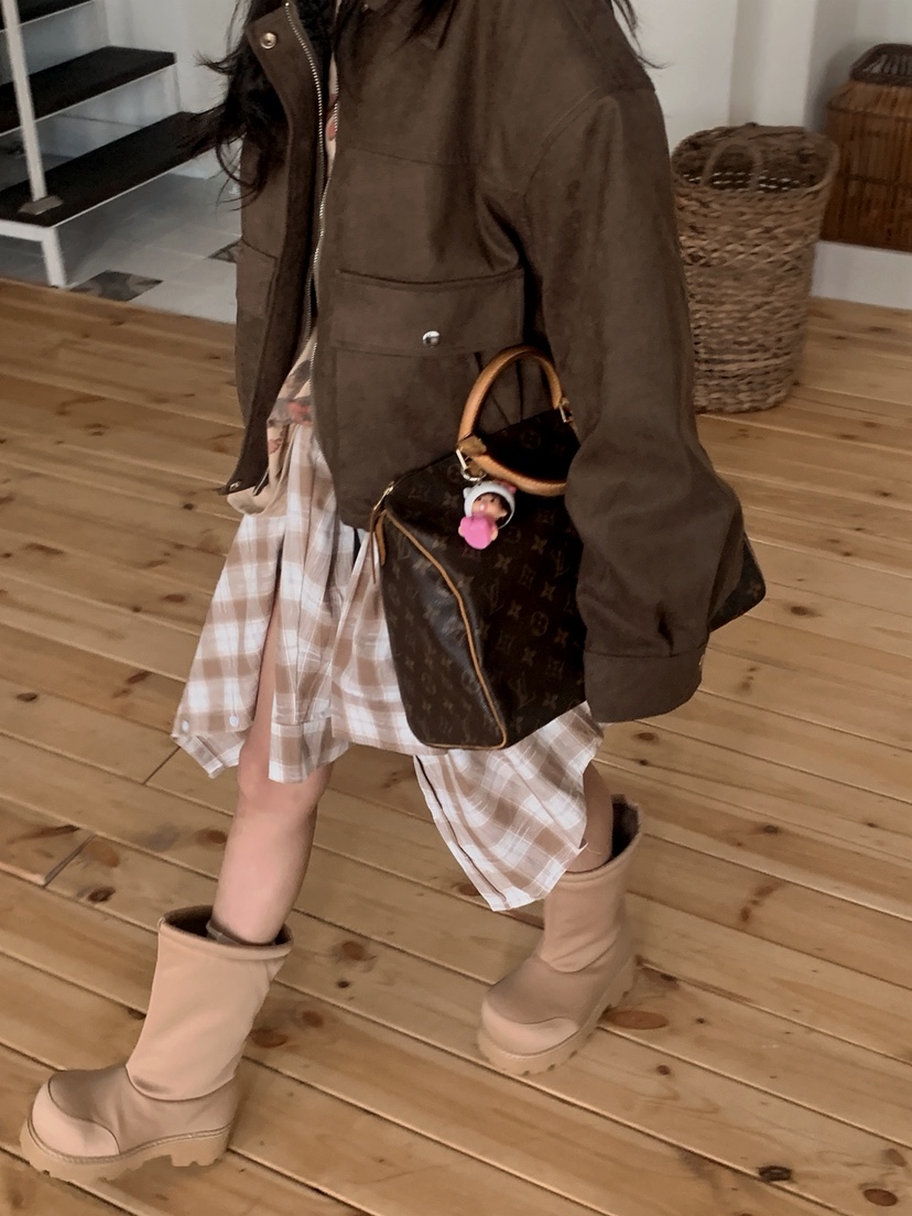 OURWAVE/OUR ROOM韓國直郵女士新品真品人氣休閑夾克麂皮Our Wave/Our Room夾克