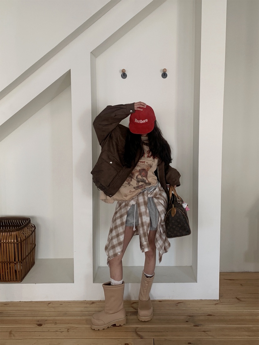 OURWAVE/OUR ROOM韓國直郵女士新品真品人氣休閑夾克麂皮Our Wave/Our Room夾克