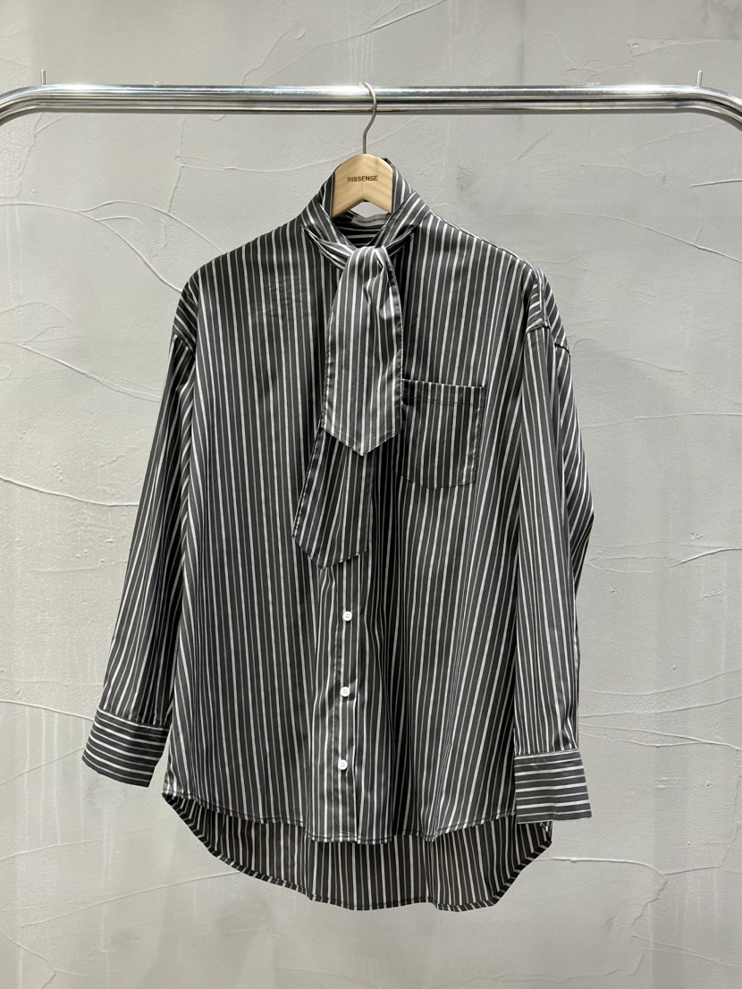 INSSENSE-A韓國代購女士新款真品推薦26春夏襯衫蕾絲衫條紋INSSENSE-A襯衫/蕾絲衫圖色2