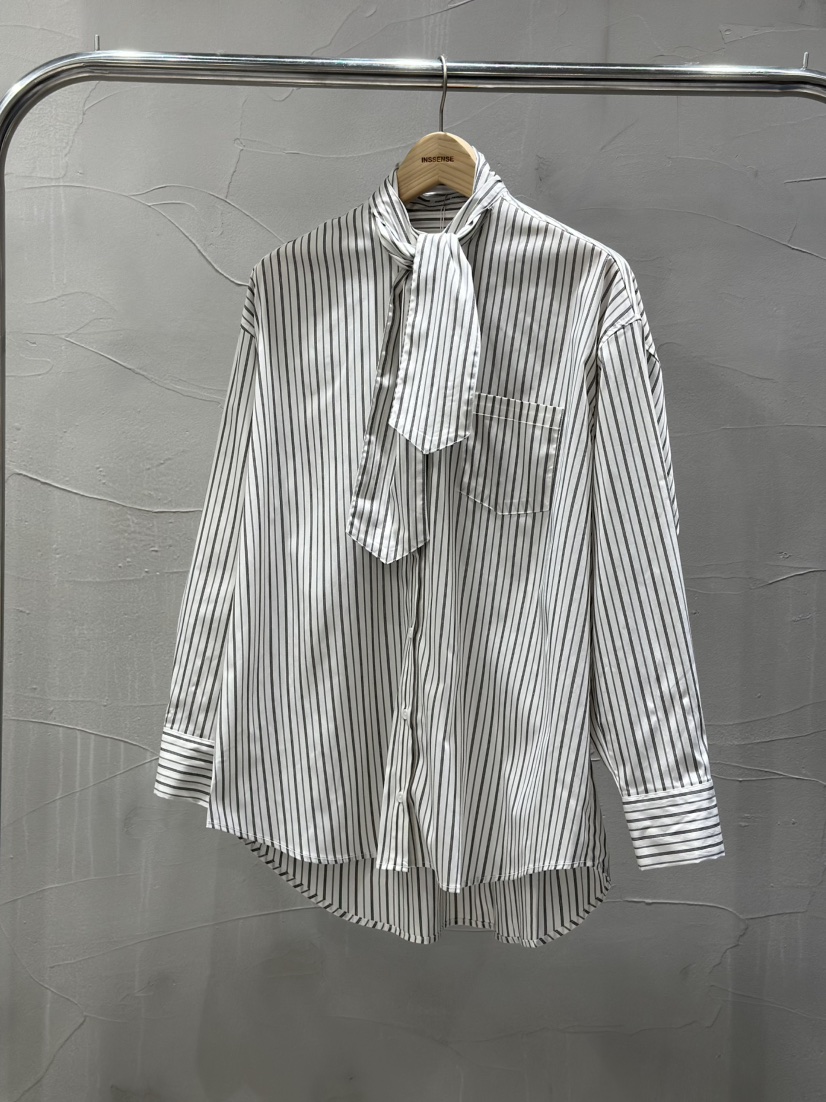 INSSENSE-A韓國代購女士新款真品推薦26春夏襯衫蕾絲衫條紋INSSENSE-A襯衫/蕾絲衫圖色3