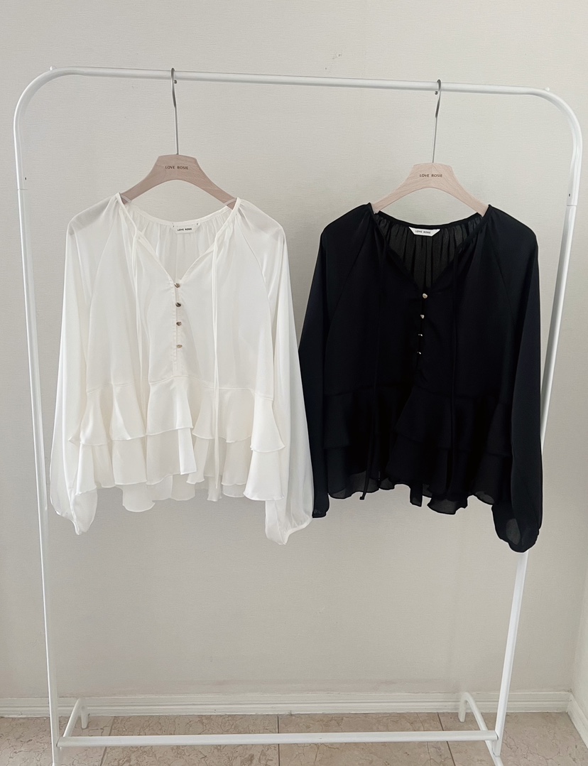 LOVE ROSIE東大門代購女士新品26春夏職業襯衫蕾絲衫荷葉邊LOVE ROSIE襯衫/蕾絲衫