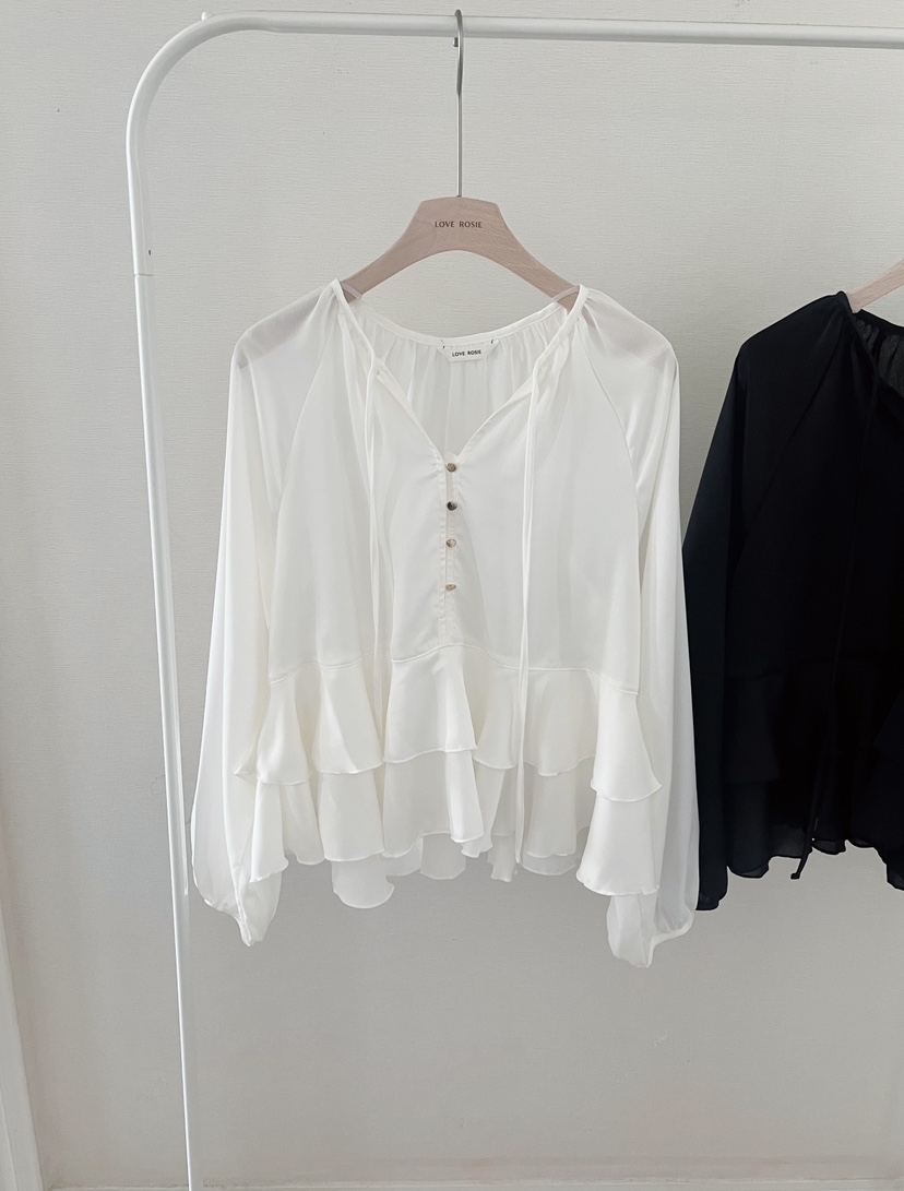 LOVE ROSIE東大門代購女士新品26春夏職業襯衫蕾絲衫荷葉邊LOVE ROSIE襯衫/蕾絲衫