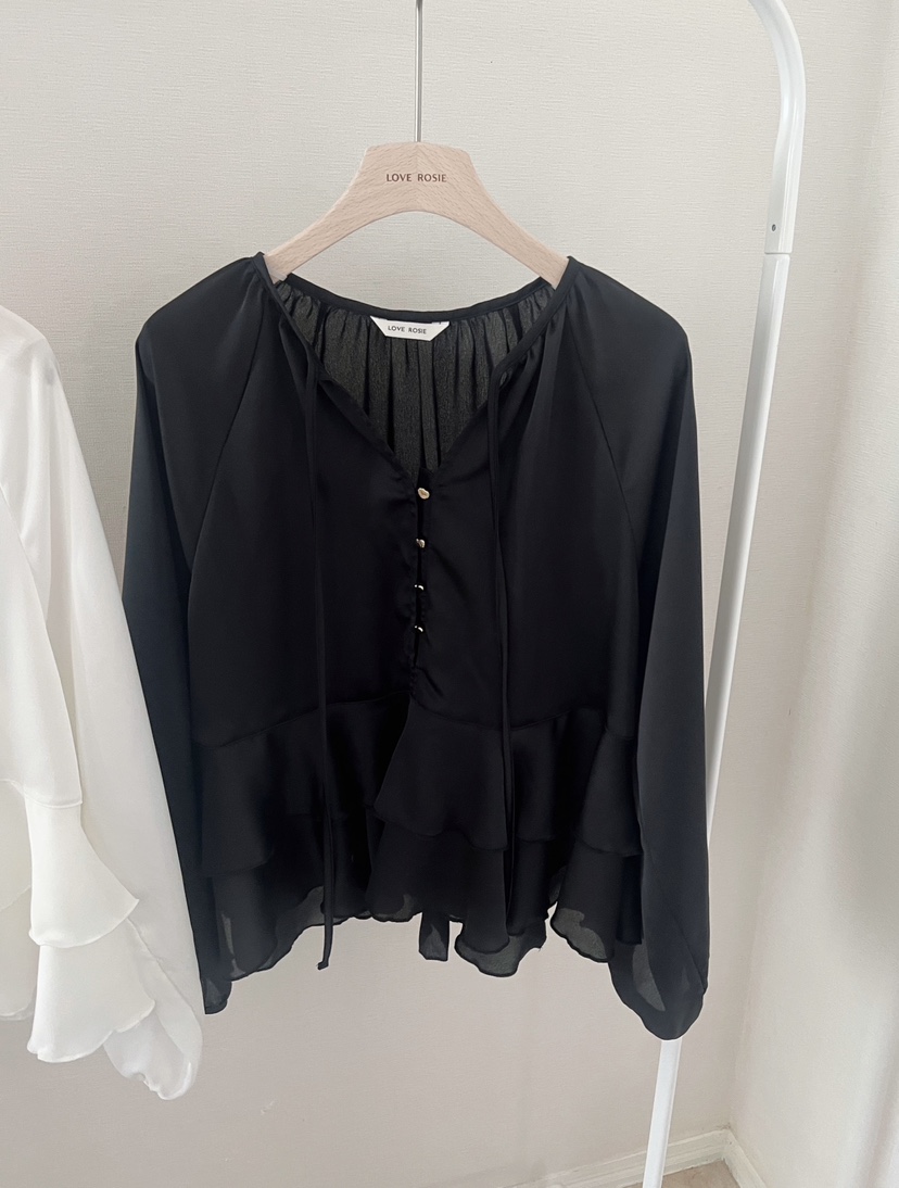 LOVE ROSIE東大門代購女士新品26春夏職業襯衫蕾絲衫荷葉邊LOVE ROSIE襯衫/蕾絲衫