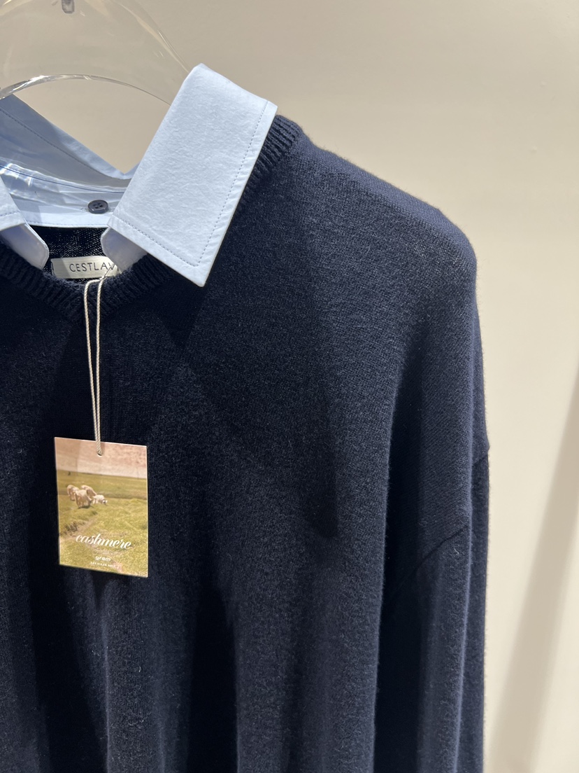 CESTLAVIE韓國直郵女士新品休閑針織衫可拆卸V領羊絨春款CESTLAVIE針織衫