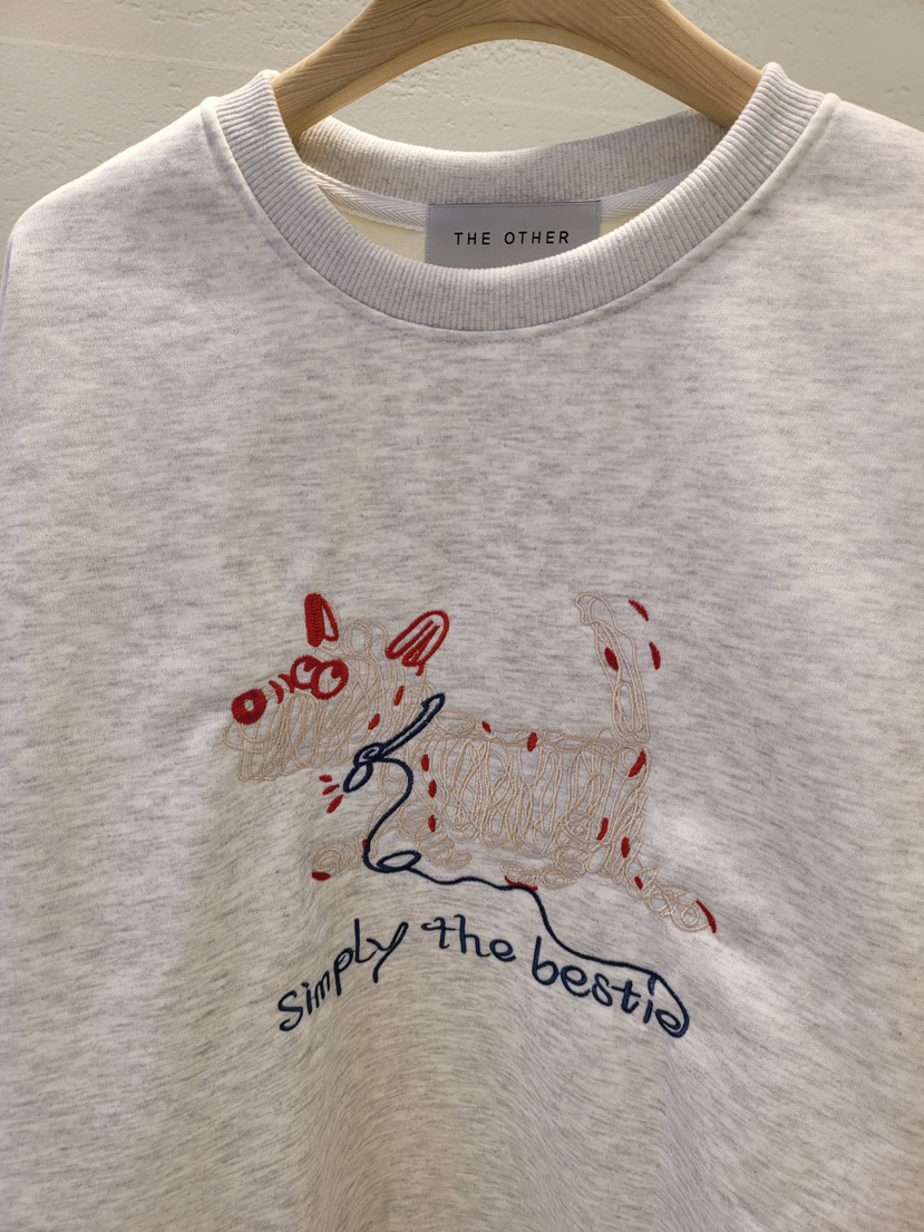 THE OTHER東大門代購女裝新品時尚26春夏衛衣抓絨刺繡春款THE OTHER衛衣