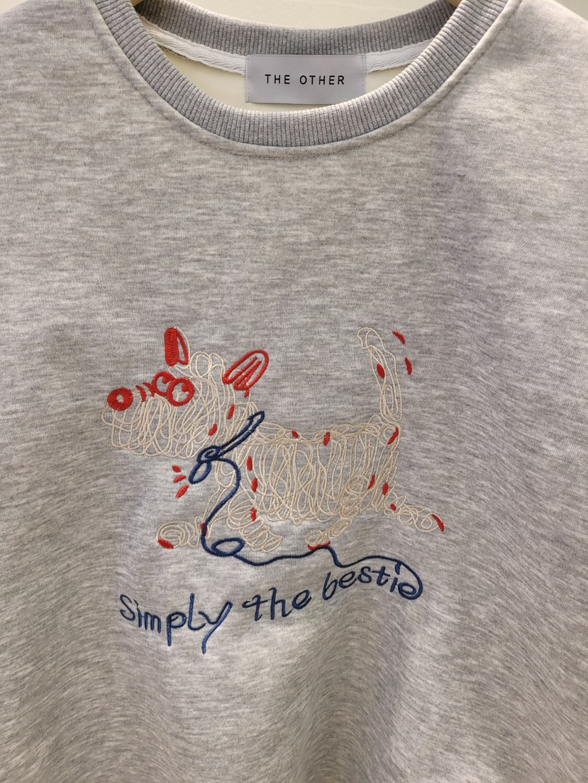 THE OTHER東大門代購女裝新品時尚26春夏衛衣抓絨刺繡春款THE OTHER衛衣