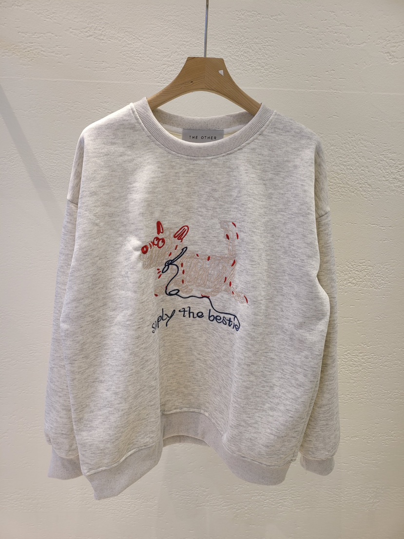 THE OTHER東大門代購女裝新品時尚26春夏衛衣抓絨刺繡春款THE OTHER衛衣圖色1