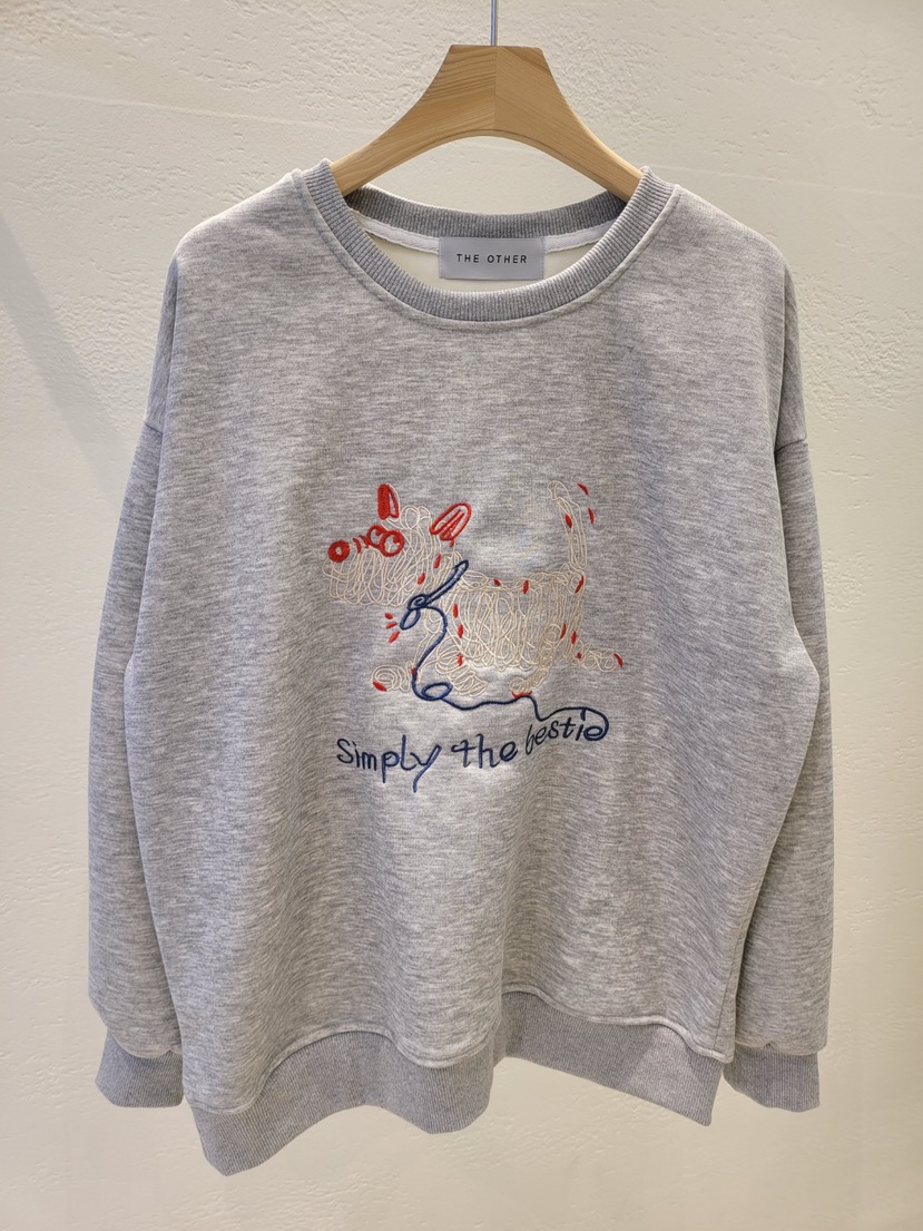 THE OTHER東大門代購女裝新品時尚26春夏衛衣抓絨刺繡春款THE OTHER衛衣圖色2