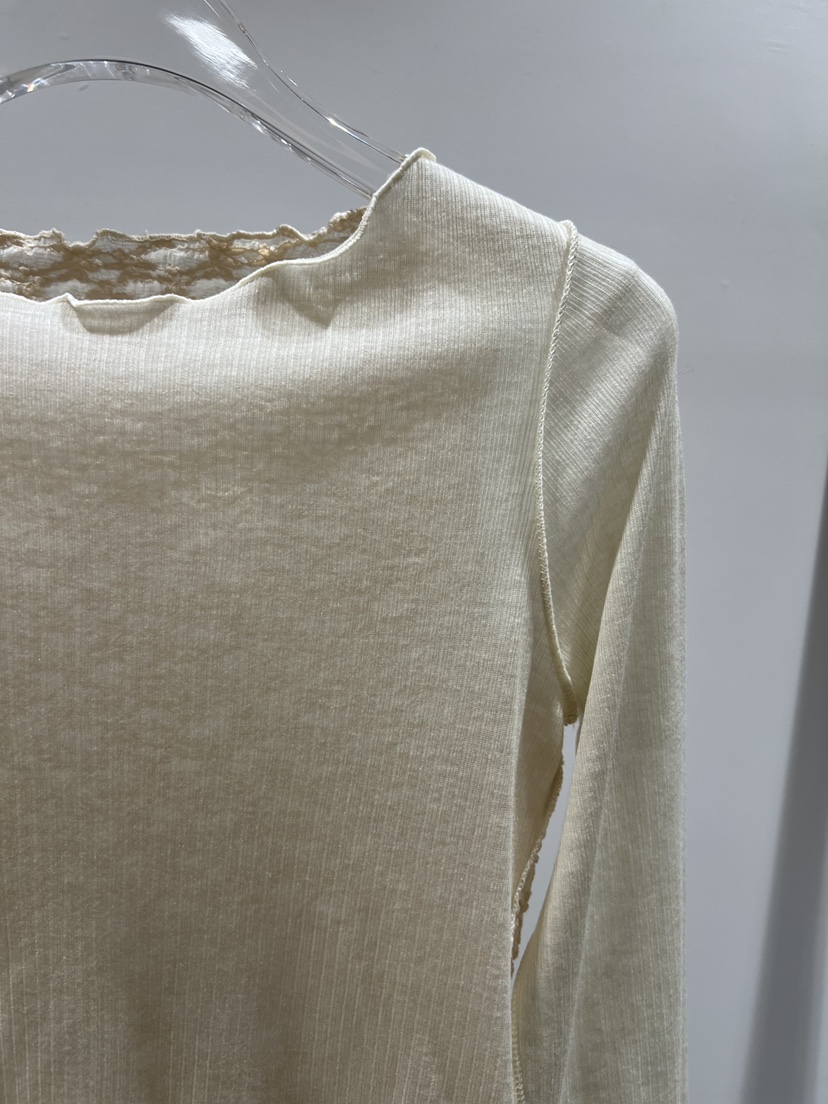 CESTLAVIE東大門直郵女士新品熱賣長袖T恤天絲羊毛春款蕾絲CESTLAVIE長袖T恤