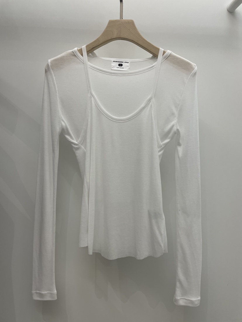 NYLON東大門實拍女士新品休閑人氣推薦長袖T恤假兩件春款NYLON長袖T恤圖色1