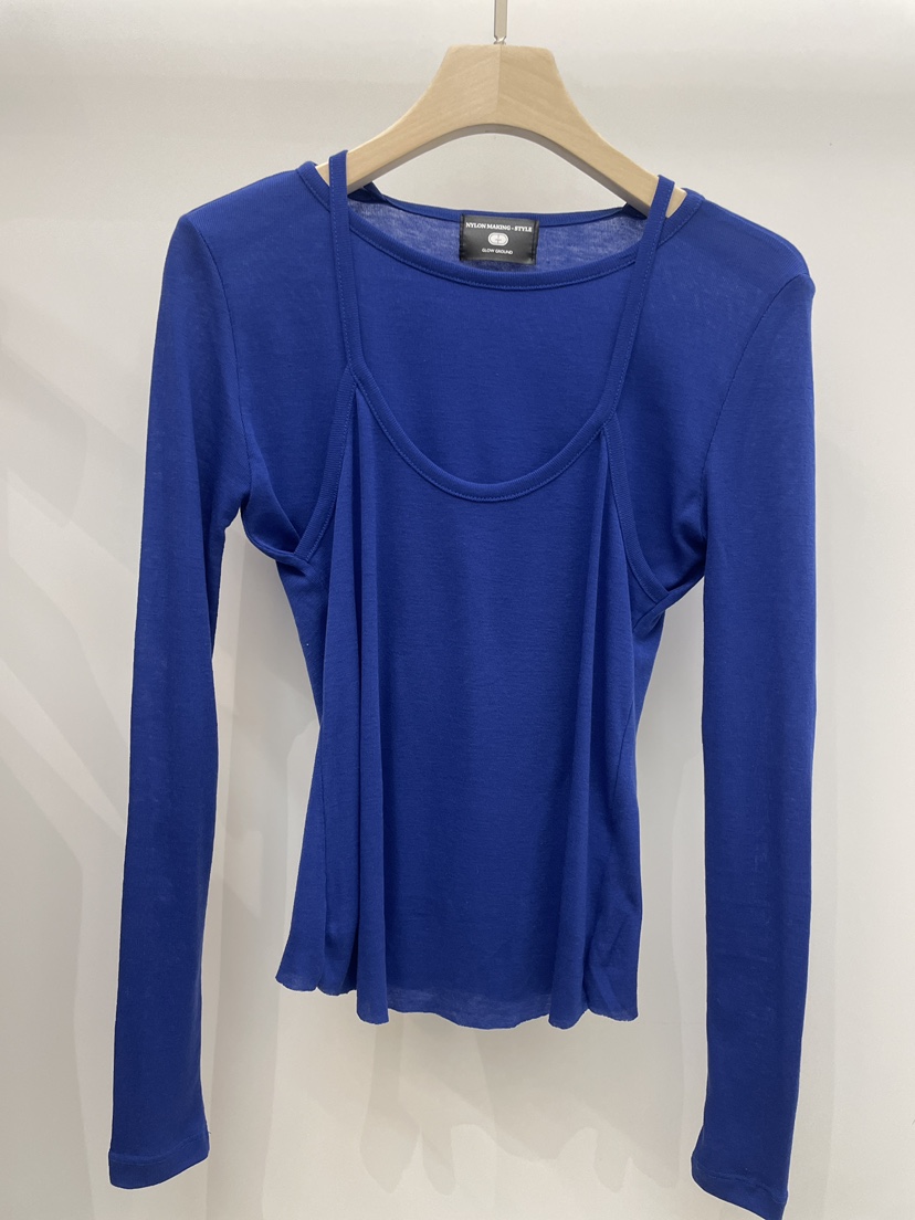 NYLON東大門實拍女士新品休閑人氣推薦長袖T恤假兩件春款NYLON長袖T恤圖色2