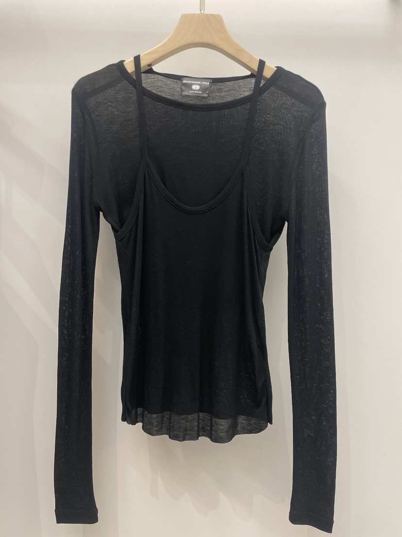 NYLON東大門實拍女士新品休閑人氣推薦長袖T恤假兩件春款NYLON長袖T恤圖色3