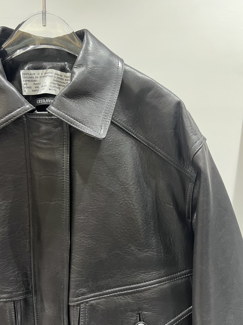 CESTLAVIE東大門直郵女士新品休閑熱賣時尚人氣皮衣羊皮春款CESTLAVIE皮衣