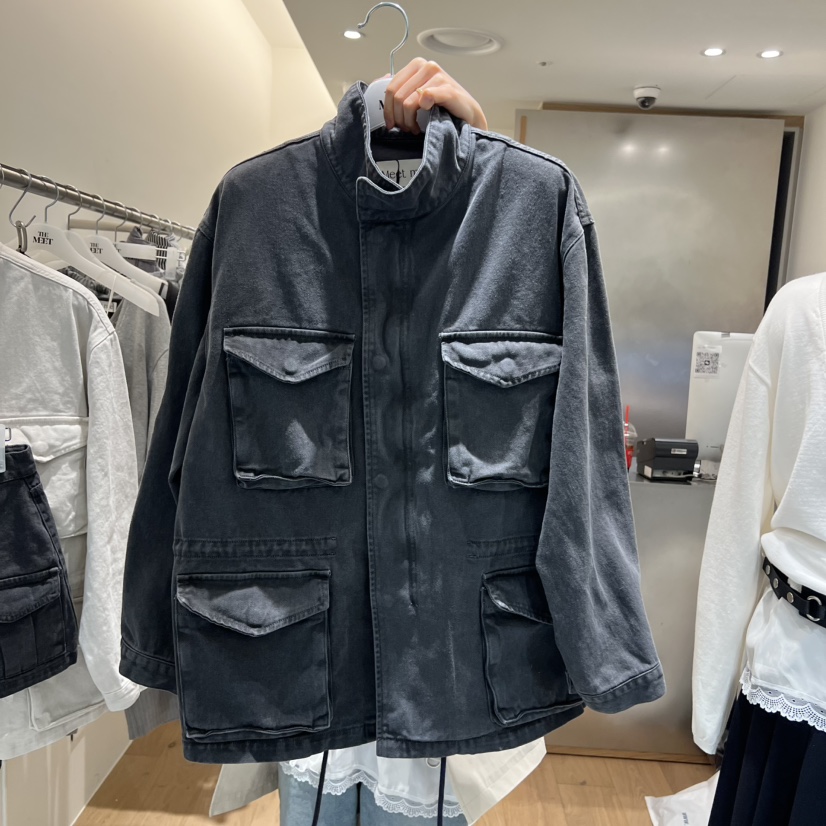 MEET ME東大門代購女士新款時尚休閑真品推薦熱賣夾克口袋MEET ME夾克圖色1