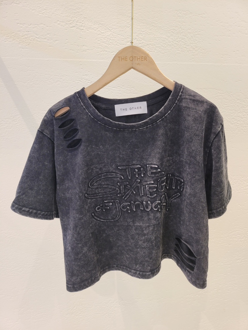THE OTHER東大門實拍女裝新品職業推薦真品T恤春款復古短款THE OTHERT恤圖色1
