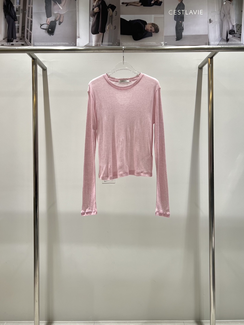 CESTLAVIE韓國代購女士新款人氣真品推薦長袖T恤天絲春款CESTLAVIE長袖T恤圖色1