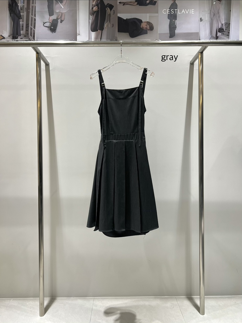 CESTLAVIE東大門實拍女士新款推薦時尚人氣連衣裙春款褶裥CESTLAVIE連衣裙圖色1灰色