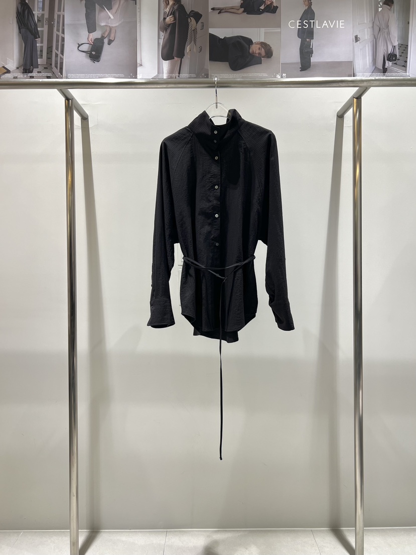 CESTLAVIE東大門代購女裝新款26春夏襯衫蕾絲衫含腰帶系帶春款CESTLAVIE襯衫/蕾絲衫圖色2