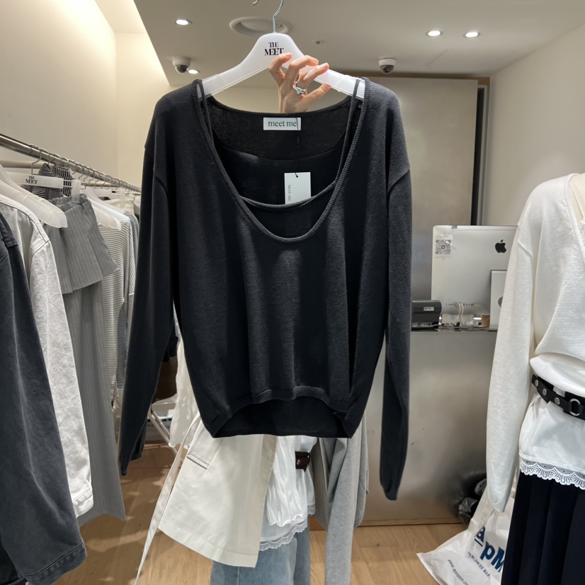 MEET ME韓國代購女士新品26春夏真品套裝不含腰帶套裝蕾絲MEET ME套裝圖色2