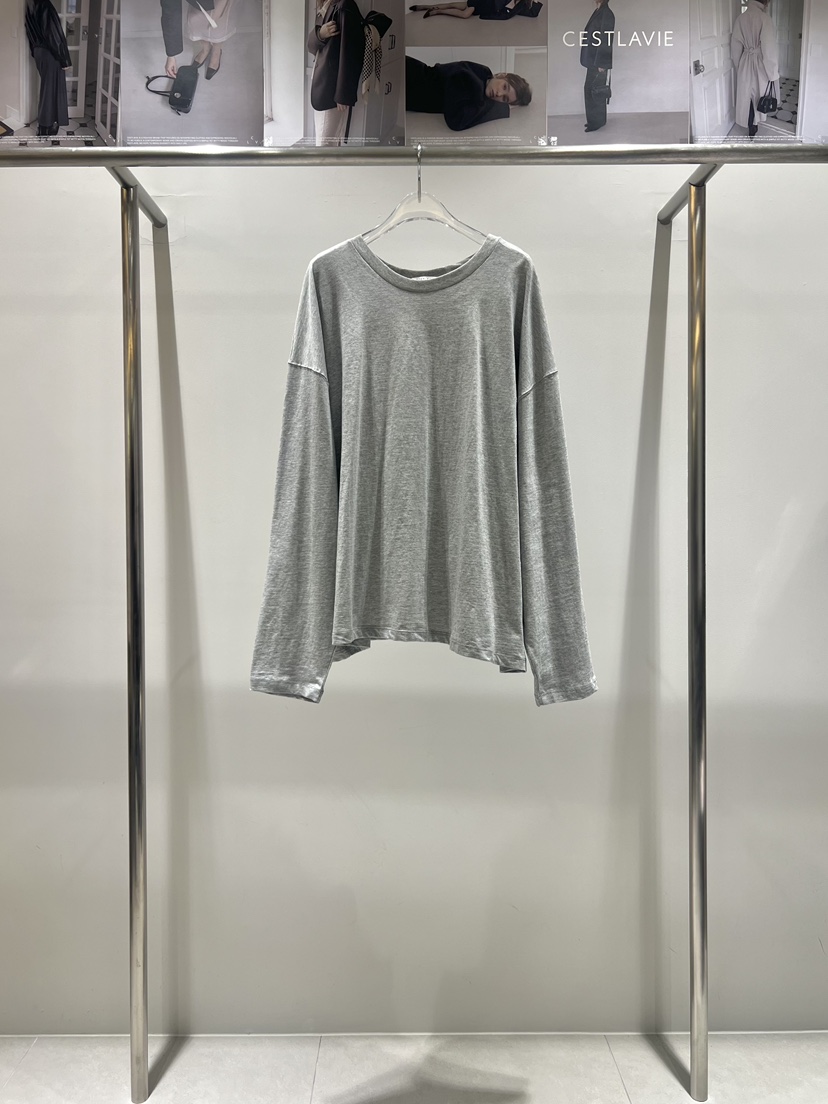 CESTLAVIE韓國直郵女士新款26春夏人氣長袖T恤春款棉質寬松CESTLAVIE長袖T恤圖色2