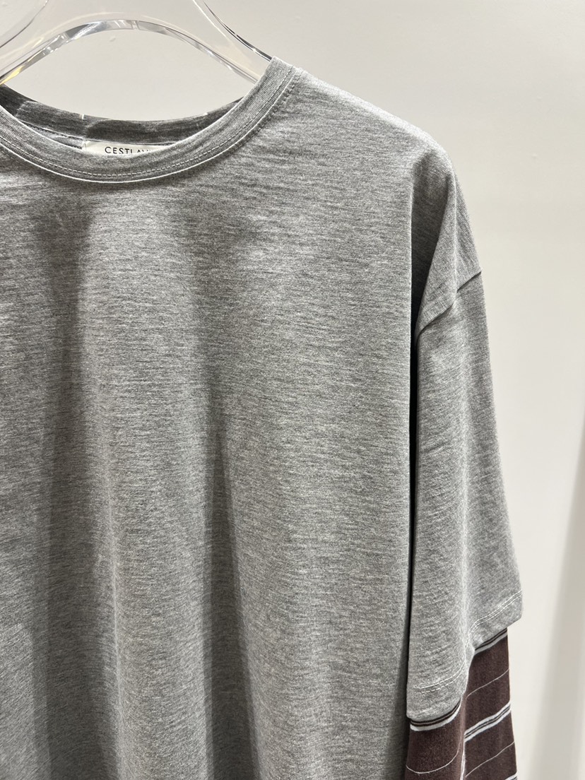 CESTLAVIE韓國直郵女裝新品真品人氣長袖T恤假兩件春款棉布CESTLAVIE長袖T恤