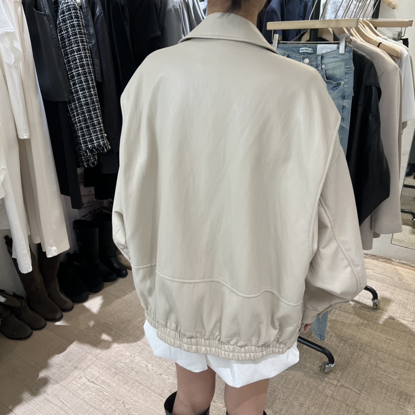 W AND J東大門代購女士新款職業26春夏時尚休閑推薦皮衣W AND J皮衣