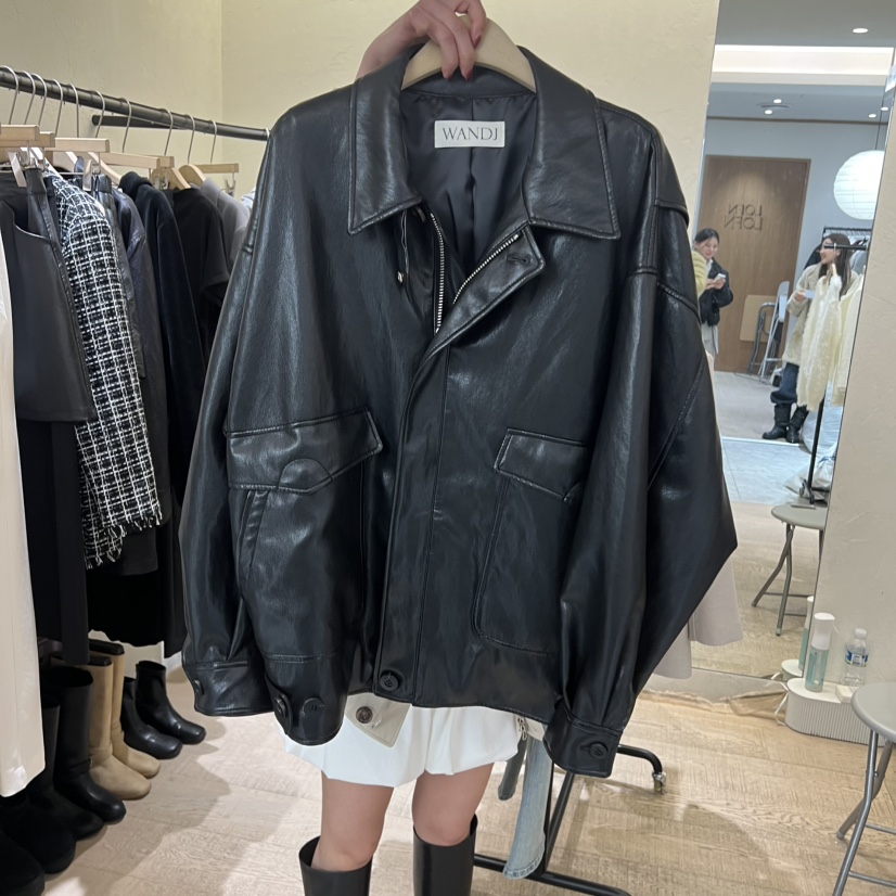 W AND J東大門代購女士新款職業26春夏時尚休閑推薦皮衣W AND J皮衣圖色2