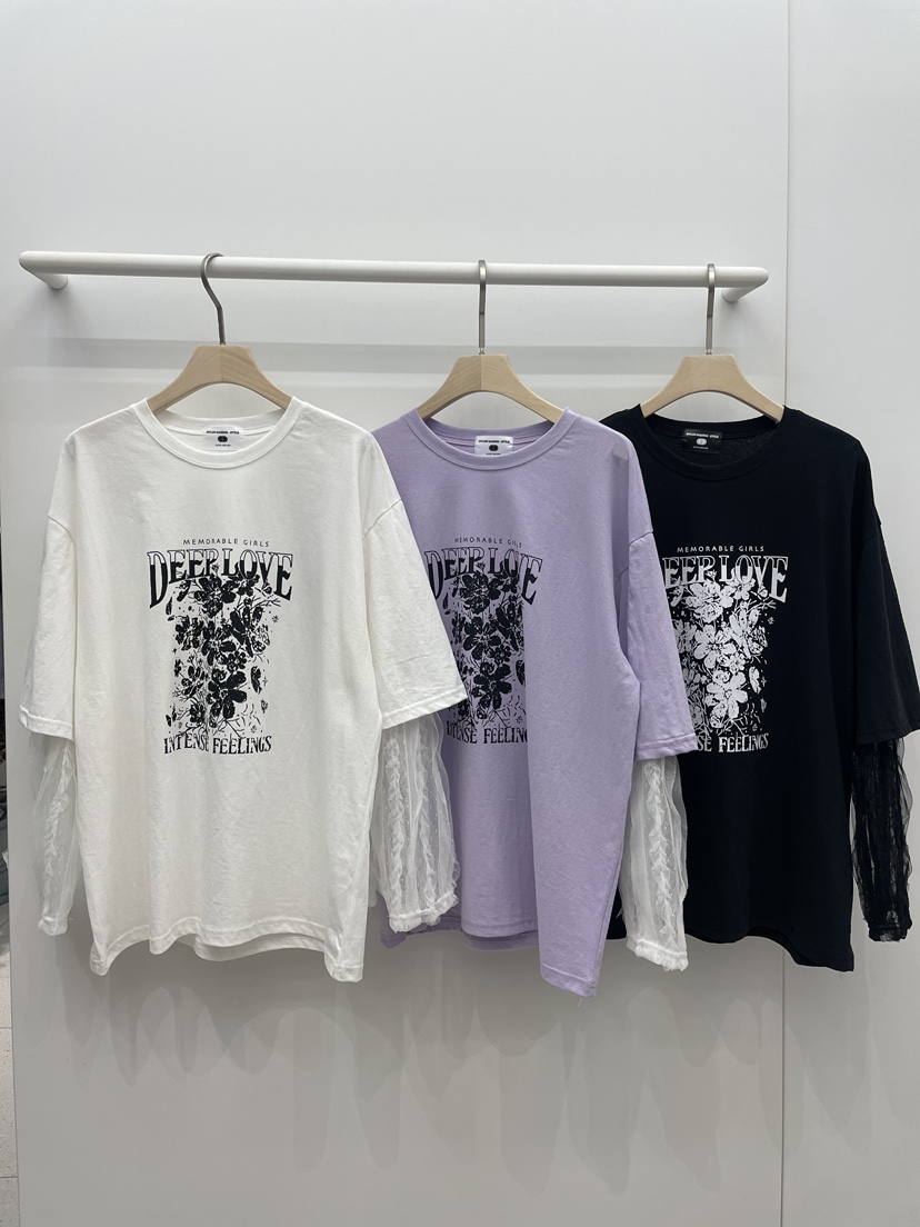 NYLON韓國代購女裝新品推薦真品休閑26春夏長袖T恤假兩件春款NYLON長袖T恤