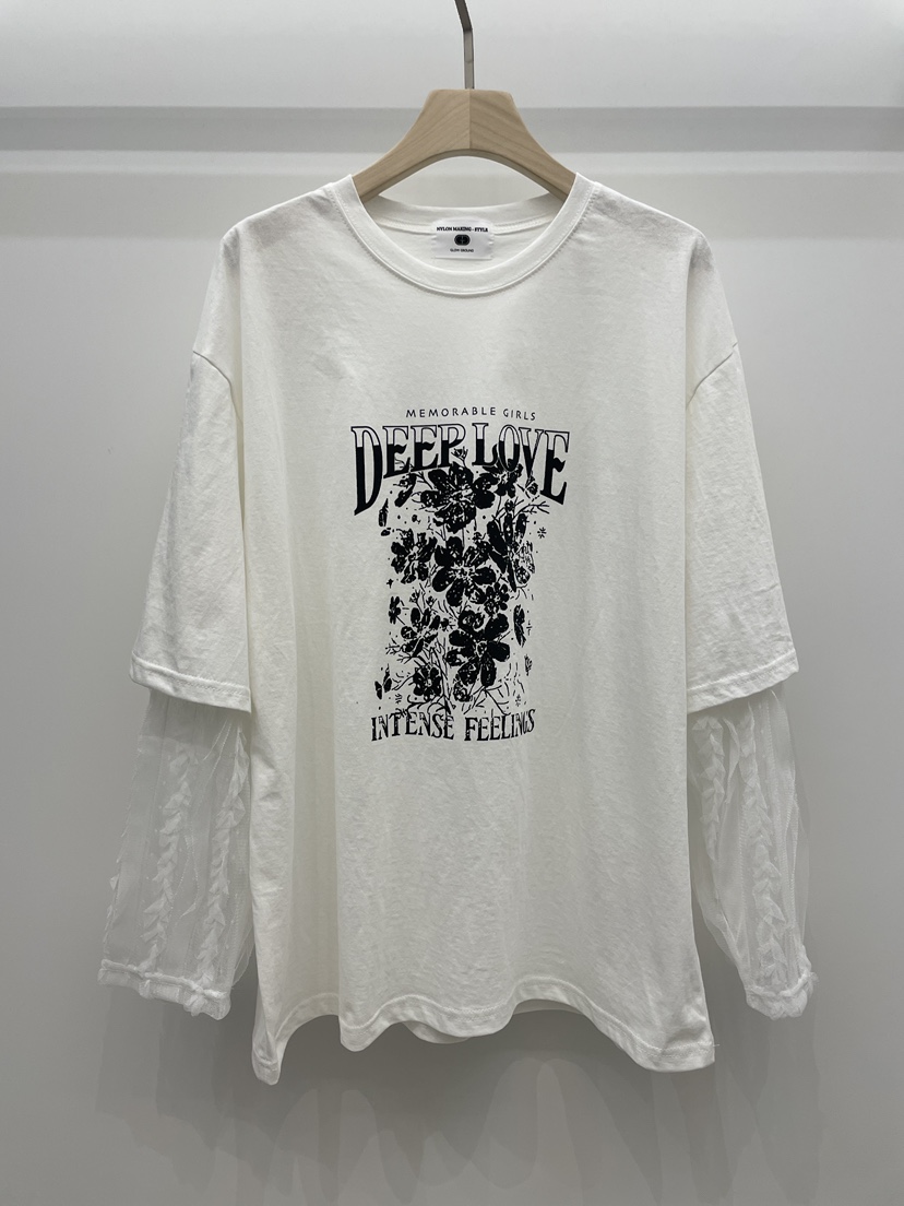 NYLON韓國代購女裝新品推薦真品休閑26春夏長袖T恤假兩件春款NYLON長袖T恤圖色1