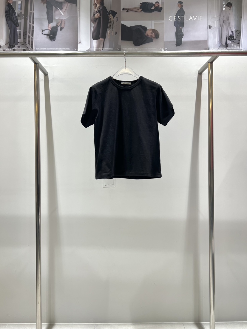 CESTLAVIE東大門代購女士新款職業熱賣推薦真品T恤春款棉CESTLAVIET恤圖色4黑色
