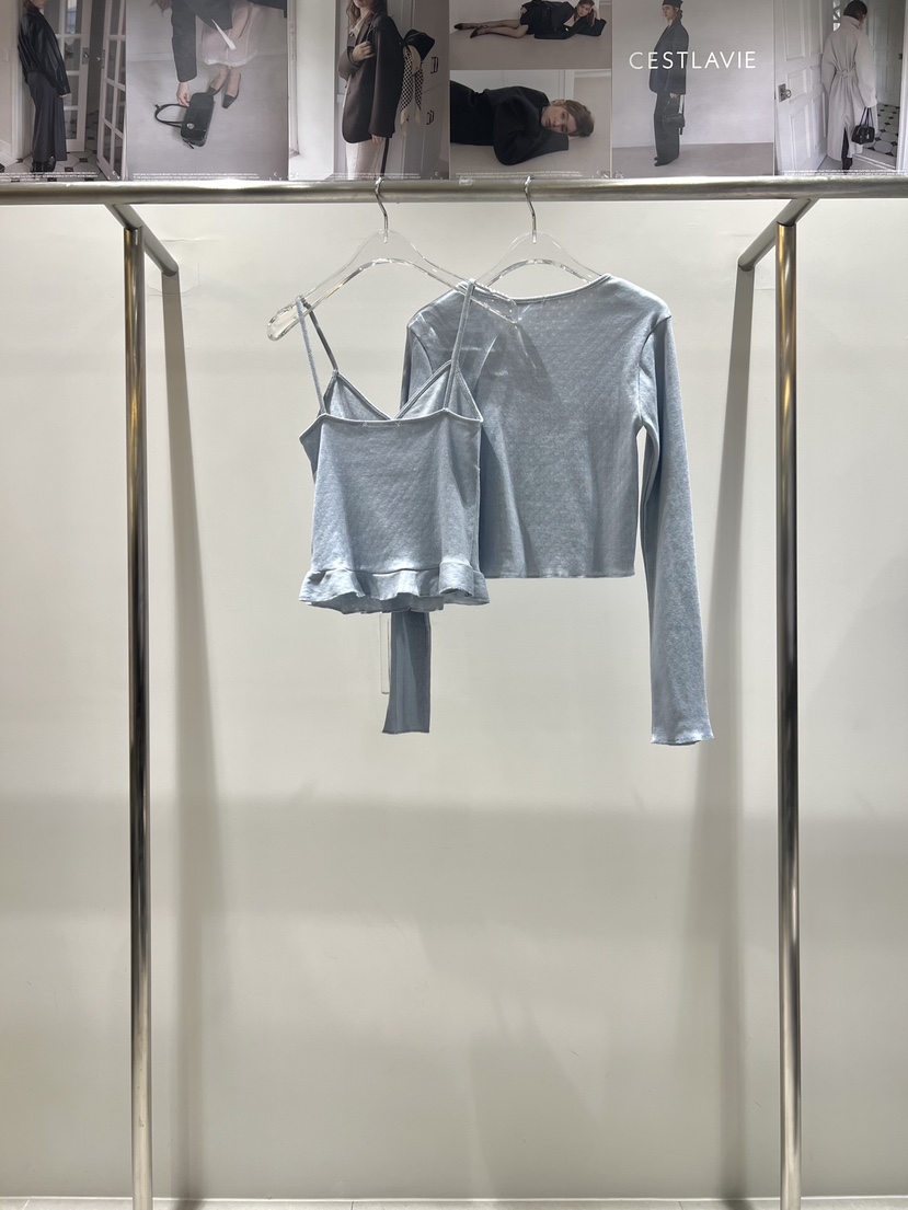 CESTLAVIE東大門代購女裝新品休閑套裝荷葉邊春款套裝開衫豬皮CESTLAVIE套裝