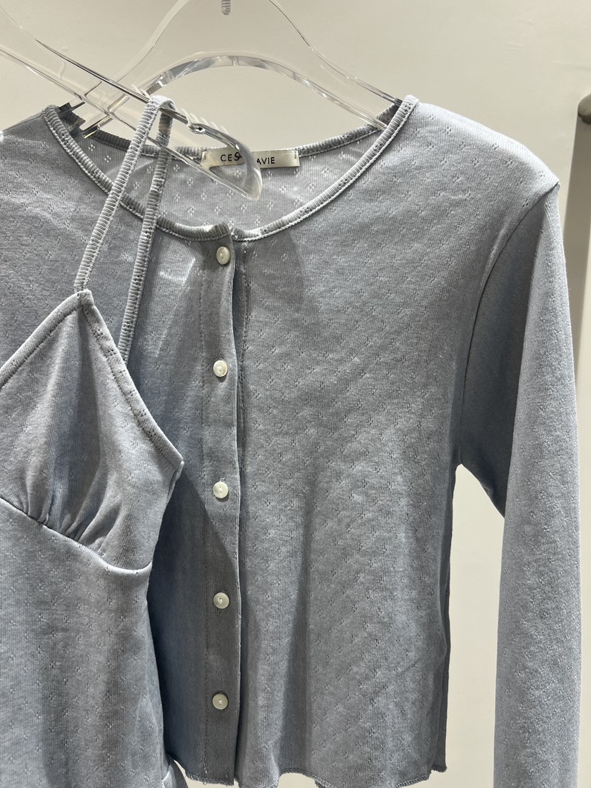 CESTLAVIE東大門代購女裝新品休閑套裝荷葉邊春款套裝開衫豬皮CESTLAVIE套裝