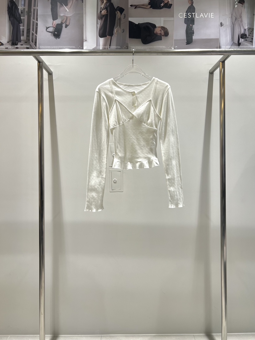 CESTLAVIE東大門代購女裝新品休閑套裝荷葉邊春款套裝開衫豬皮CESTLAVIE套裝圖色2