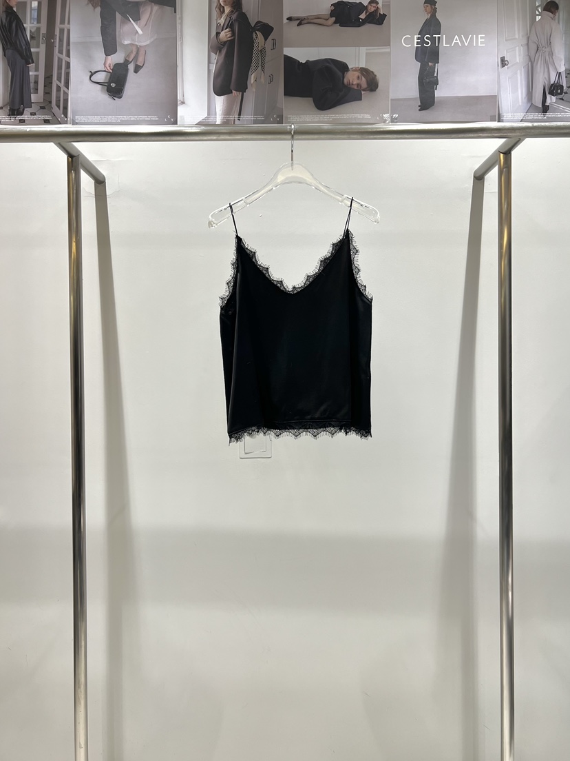 CESTLAVIE韓國直郵女裝新款26春夏推薦吊帶背心春款蕾絲緞面CESTLAVIE吊帶/背心圖色2