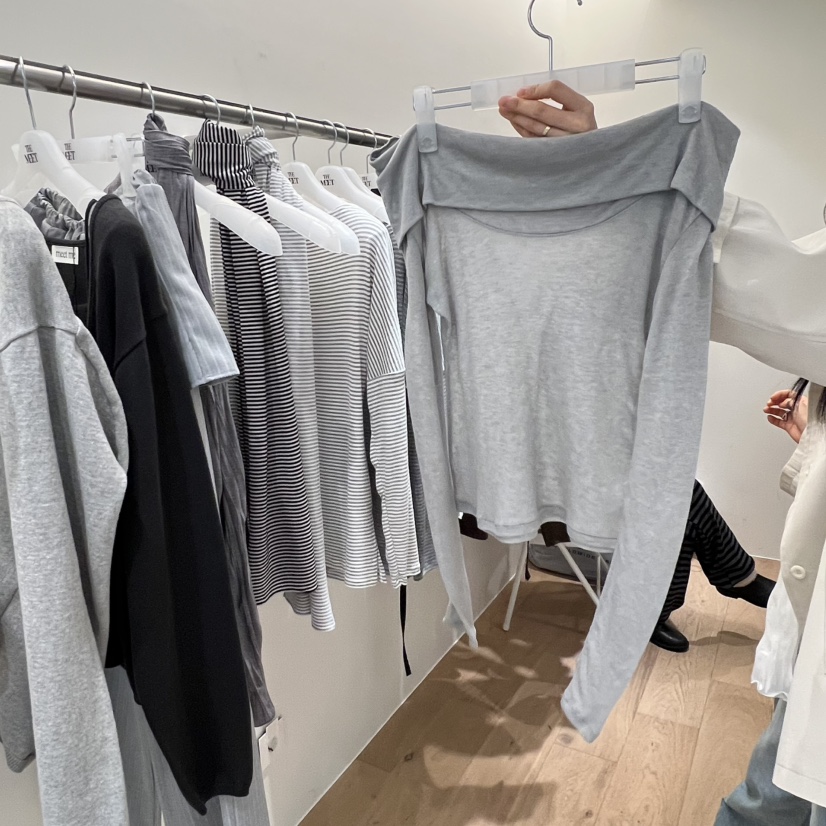 MEET ME東大門直郵女裝新款推薦26春夏熱賣職業休閑長袖T恤MEET ME長袖T恤