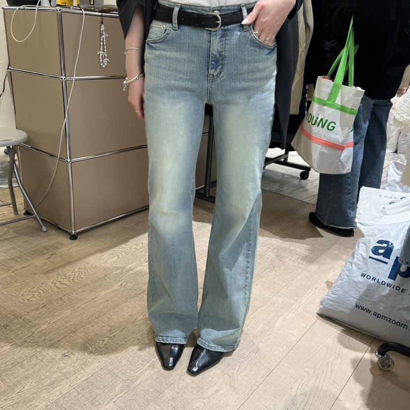 W AND J東大門直郵女士新品時尚26春夏職業牛仔褲不含腰帶W AND J牛仔褲圖色1
