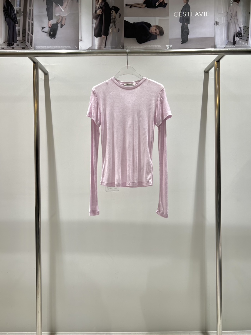 CESTLAVIE東大門實拍女士新品時尚推薦長袖T恤假兩件春款CESTLAVIE長袖T恤圖色1