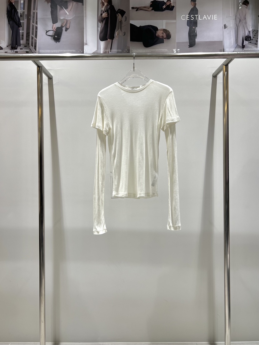 CESTLAVIE東大門實拍女士新品時尚推薦長袖T恤假兩件春款CESTLAVIE長袖T恤圖色4
