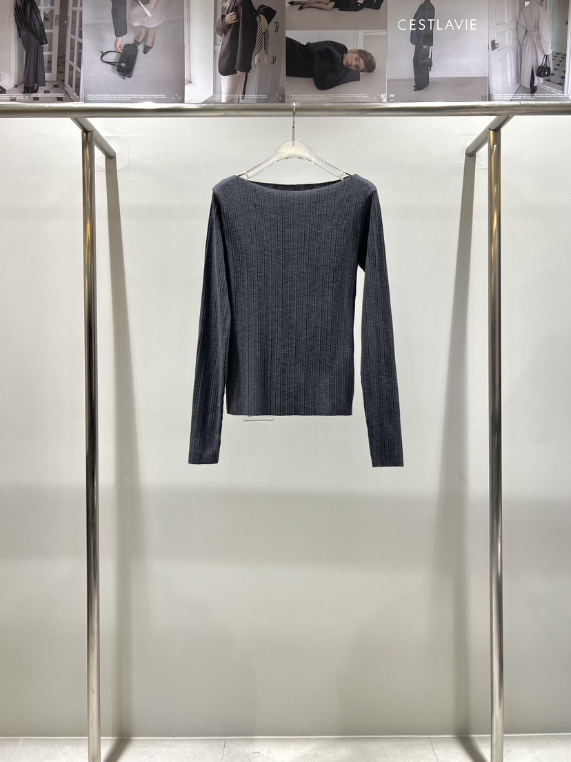 CESTLAVIE東大門實拍女裝新款休閑熱賣長袖T恤羊毛春款船領CESTLAVIE長袖T恤圖色3
