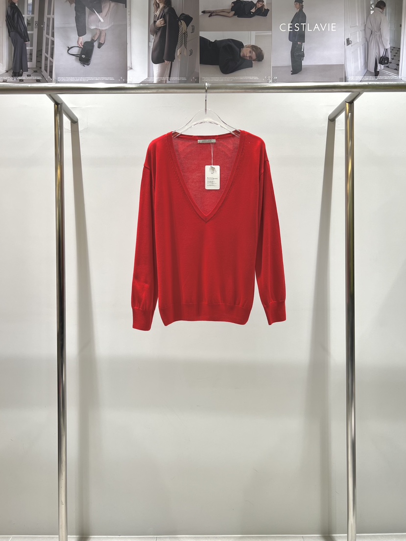 CESTLAVIE韓國直郵女裝新款職業26春夏推薦針織衫V領春款CESTLAVIE針織衫圖色2